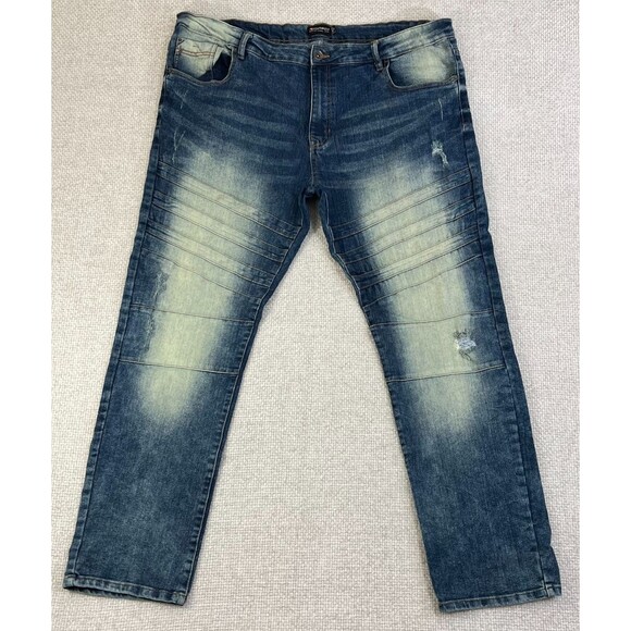 Southpole Jeans Men's Size 44 Stretch Acid Wash Blue Y2K Hip Hop Skater Distress - Picture 1 of 11